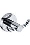 A set of two modern-style wall hooks, crafted from polished chrome and solid brass, for a double-layer towel rack. - 2