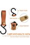 12 Clothes Hooks - Wardrobe Hooks (Leather Rings) - For Hanging Clothes - Camping Hooks - Suitable for Kitchens and Bathrooms - 4