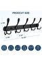 Wall-Mounted Coat Rack Five Heavy-Duty Three-Hook All-Metal Construction for Jackets Hoods Entrance Mud House Matte Black 2 Packs - 2