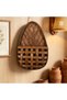 Woven hanging storage baskets, teardrop-shaped floral wall bags, rustic wooden farmhouse hanging basket decorations, flat-backed flower pots - 2
