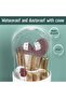 1 piece, Storage tube, Makeup brush organizer with lid, White striped storage tube, 360-degree rotating storage box - 2