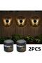2-pack outdoor solar wall lights, waterproof metal pattern, butterfly projection - 2