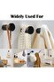 8-piece black wall hook set, screw-fixed wall hooks, round bathroom towel hooks, household hooks and hangers, bedroom and kitchen door hooks. - 4