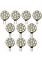 10 G4 LED bulbs, DC 12V, non-dimmable, white, 6000K, 20W, suitable for halogen lamps in kitchens, campervans, RVs, trailers, boats, etc.