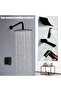 Matte Black Single-Function Square Shower Valve - Internal Thread Shower Faucet Trim Kit - 3