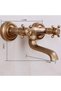 Faucet, bronze bathroom faucet, hot and cold bathtub faucet, elegant retro wall-mounted kitchen faucet, bronze, 16cm spout - 2