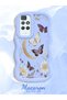 Redmi 10 2022 Compatible Wavy Frame Moon Butterfly and Flower Patterned Silicone Phone Case
