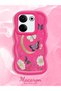 Tecno Camon 20 Compatible Wavy Frame Moon Butterfly and Flower Patterned Silicone Phone Case