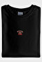Rotating Telephone Pattern Embroidered Black T-Shirt - 3