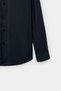 Slim Fit Siyah Düz Gömlek - 6