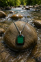 Men's Steel Necklace - Premium Quadrilateral Design with Malachite Stone Stainless Steel • Gift for Lover • Gift for Spouse Necklace - 5
