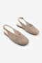 Women's Blunt Toe Open Back Strappy Mary Jane Ballerinas Efisa Beige Suede - 5