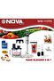 Hand Blender 6 In 1 NHB-111FP6 800W Stainless Steel Stick Blender with Chopper, Measuring Beaker, Egg Whisk, Dough Hooks, Variable Speed Control, Multi-Purpose Kitchen Food Processor for Blending