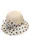 Women Sun Hat Headdress Bucket Bowler Tea Party Wedding Vacation Summer Beach Sun Hat Beige - 2