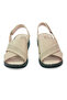 Bonapi Women's Laser Patterned Velcro Hac Umre and Daily Comfortable Sole Sandals - Cream - 3