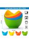 Silicone egg and meat molds with retaining rings, set of 4, suitable for stovetop and air fryer cooking. - 5