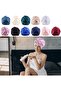 100% Mulberry Silk Women's Sleeping Cap Silk Sleep Cap Shower Cap Soft Silk Cap Hood Cover Adjustable Double-Layer 26x23cm - 3