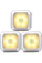 3-Pack Wireless Battery-Powered LED Motion Sensor Cabinet & Stair Night Lights (Warm White)