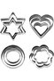 12-Pack Stainless Steel Cookie Cutter Set, Heart Star Flower Circle Dessert Molds in 3 Sizes for Home Baking