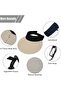 Women's Sun Hat, Wide Brim, Summer UV Protection Beach Hat, Foldable Sun Hat - Beige - 5