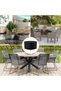 Round Garden Table Protective Cover - 128 x 70 cm - Garden Furniture Cover - 210D Oxford Furniture Cover - Waterproof & Sun-Repellent - Black - 3