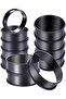 12-Piece 10.5x2.5 cm Black Stainless Steel Mousse Cake Ring Set