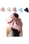 Wide-brimmed, openwork sun hat with detachable neck scarf; women's wide-brimmed sun hat with neck scarf; UV protection - pink.