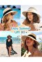 Hat - Women's Beach Sun Hat - UPF 80+ UV Protection - Foldable Brim - Summer - UV Protection Hat - Off-White - 3