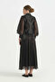 Organza Sleeveless Skirt Jacket Set - Black - 4