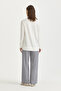 Chiffon Detailed Combed Cotton Blouse - Ecru - 4