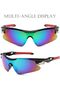 Unisex mountain bike sunglasses, windproof and dustproof, transparent MTB, for cycling, glossy black frame with green mercury finish. - 3