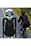 Reflective bicycle backpack 15L LED flash backpack 500mAh cycling USB rechargeable safety bag with signal light, for cycling & running, black - 4