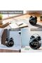 Modern table clock, silent and tick-free analog clock, battery powered, small desktop clock for office/cloak/desktop or bedside table (double bells - 3