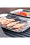 This two-piece reusable SS barbecue basket & grill pan set features holes & is For outdoor barbecues - for grilling vegetables - fish - or meat - 4