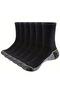 Men's work socks, 5-pack, thickened and reinforced for durability, breathable, mid-calf, athletic, moisture-wicking casual socks, black. - 2