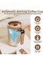 316 Stainless Steel Self-Stirring Coffee Mug, 400ml, Automatic Electric Stirring Mug for Coffee, Milk, and Cocoa, Portable Travel Mug (White) - 3
