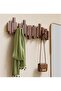Coat Rack - Piano Key Design, Wooden Folding Wall-Mounted Coat Rack, 3/4/6/8 Hooks, No Drilling Required (Natural Wood Color, 8 Hooks) - 2