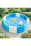 Inflatable Pool - Children's Pool - Blue Baby Pool and Ball Pit - PVC Family Pool for Summer - 145 x 25 cm - 4