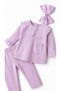 Baby Girl Lace Collar 3-Piece Set with Bandana and Cotton Tights, 3-18 Months - 2