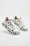 Zrk-X02 Premium Zippered Lace-Up Crocodile White Newspaper Men's Sneaker
