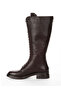Women's Genuine Leather Lace-Up Boots with Back Zipper - 4