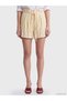 Gencc Quality Women's Shorts with Elastic Waist and Striped Belt - 2