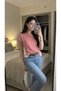 Valeria Women's Striped 100% Cotton Knitwear Blouse – Crew Neck Relaxed Fit Casual Stylish Summer Blouse
