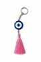 Pink Tasseled Evil Eye Beaded Keychain Bag and Key Ornament - Accessory - 3