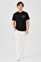 Men Crew Neck Short Sleeve Brand Logo T-Shirt, Black - 3