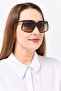 Women FT1038 Oversized Sunglasses, Black - 2