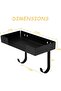 Wall Bracket Ironing Board - With Storage Basket and Hooks - Black - 4