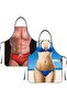 Two-piece set, unisex fun aprons, BBQ aprons, quirky Christmas party gifts for couples - beach style