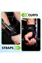 - Wristbands Black - 2 Pieces - Weightlifting Bands - D-Rings - Deadlift Bands - SBR Material - 33 cm Long - 4