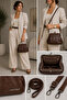 Brown Washed Leather Women's Shoulder and Handbag Shoulder Bag - 6
